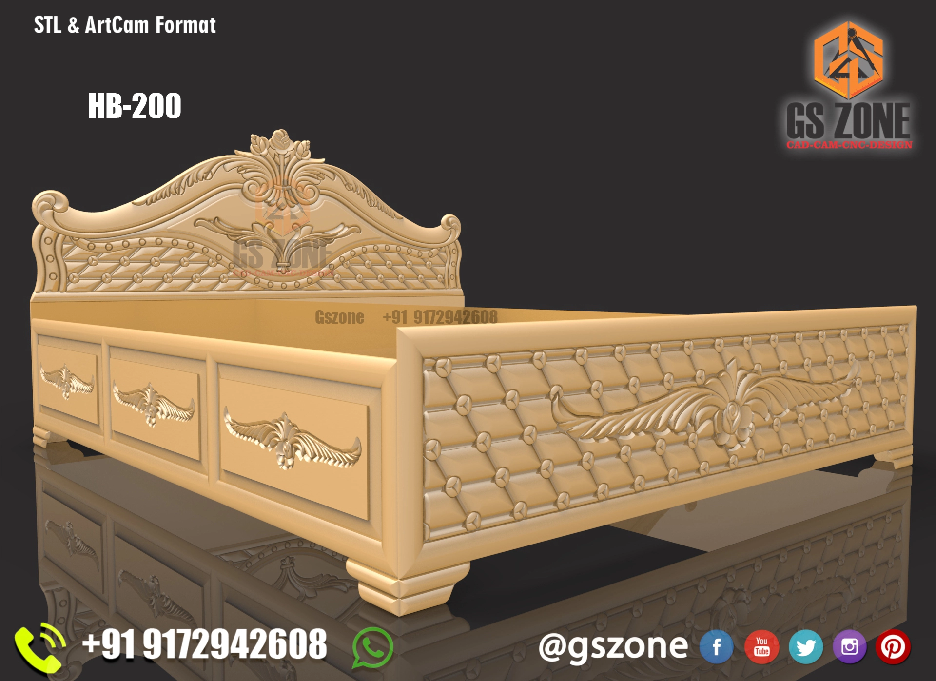 3D Bed Design HB-0200