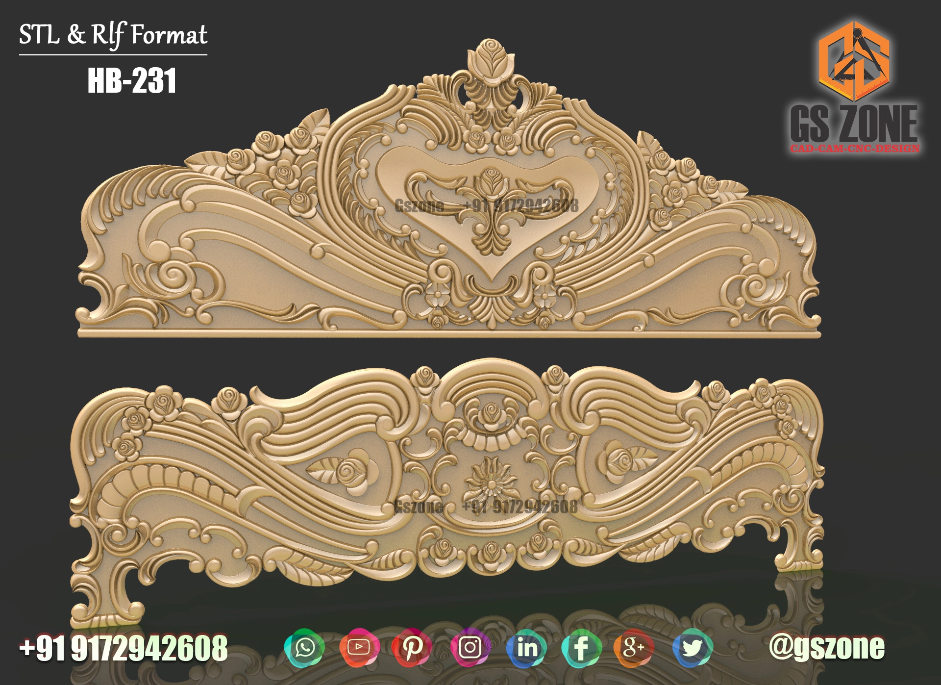 3D HB Bed With Legs Design HB-0231