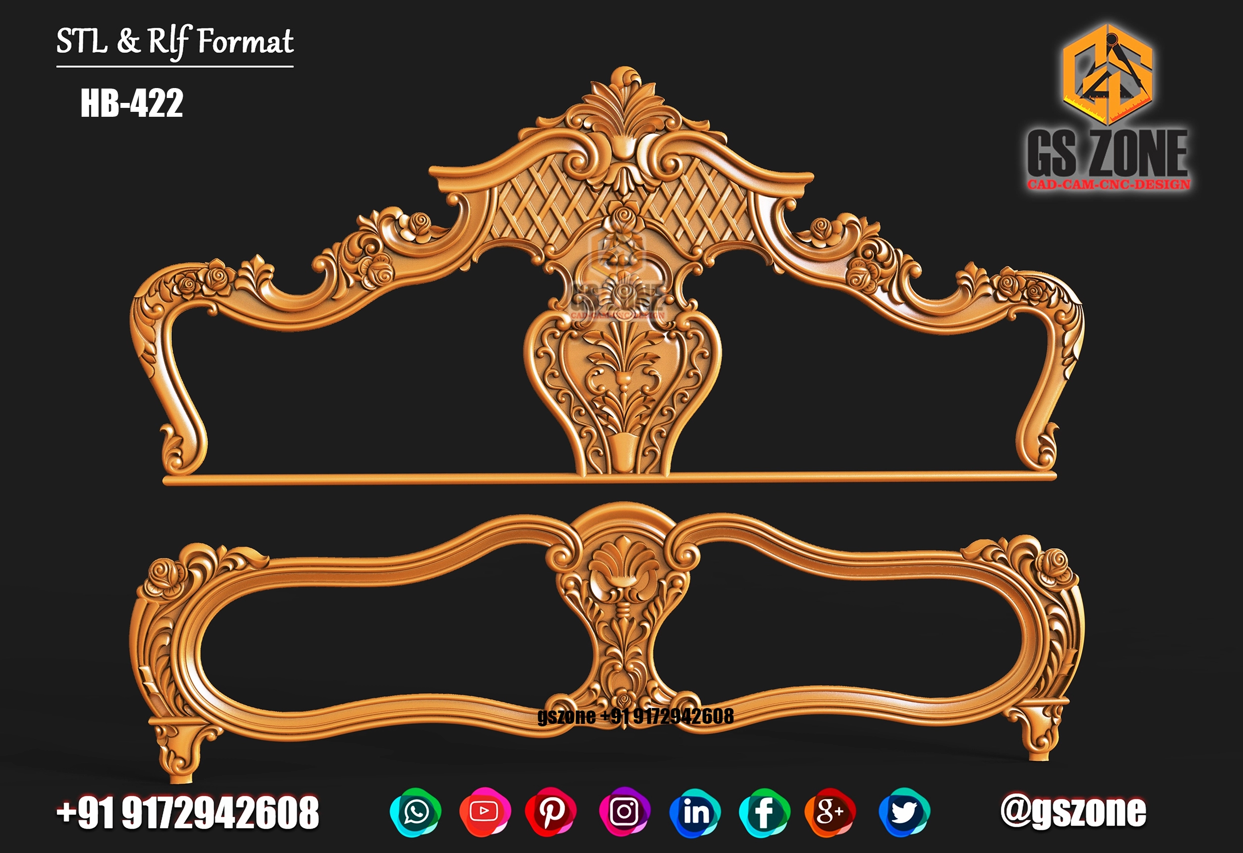 3D HB Bed With Legs Design HB-0422