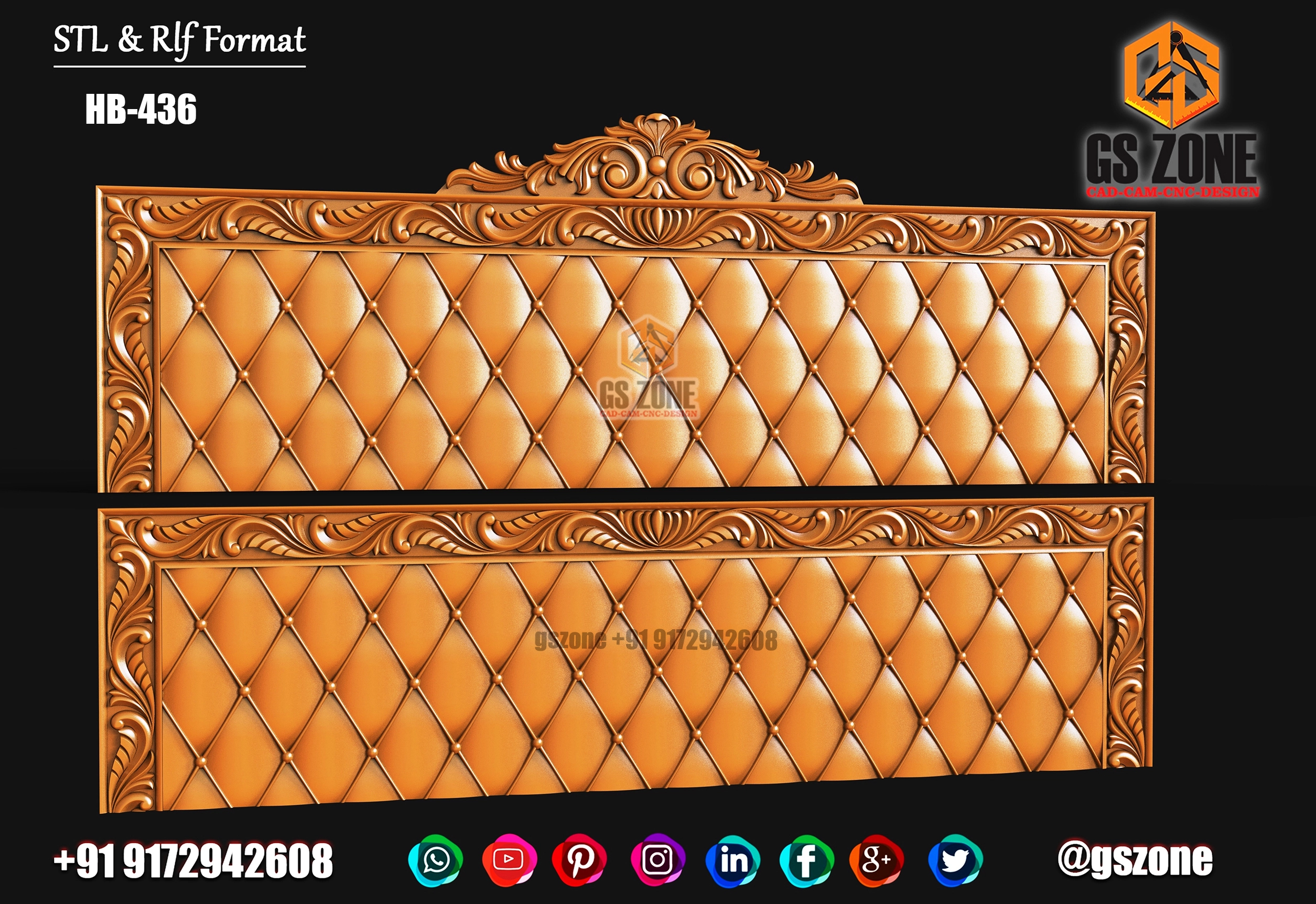 3D HB Bed With Legs Design HB-0436