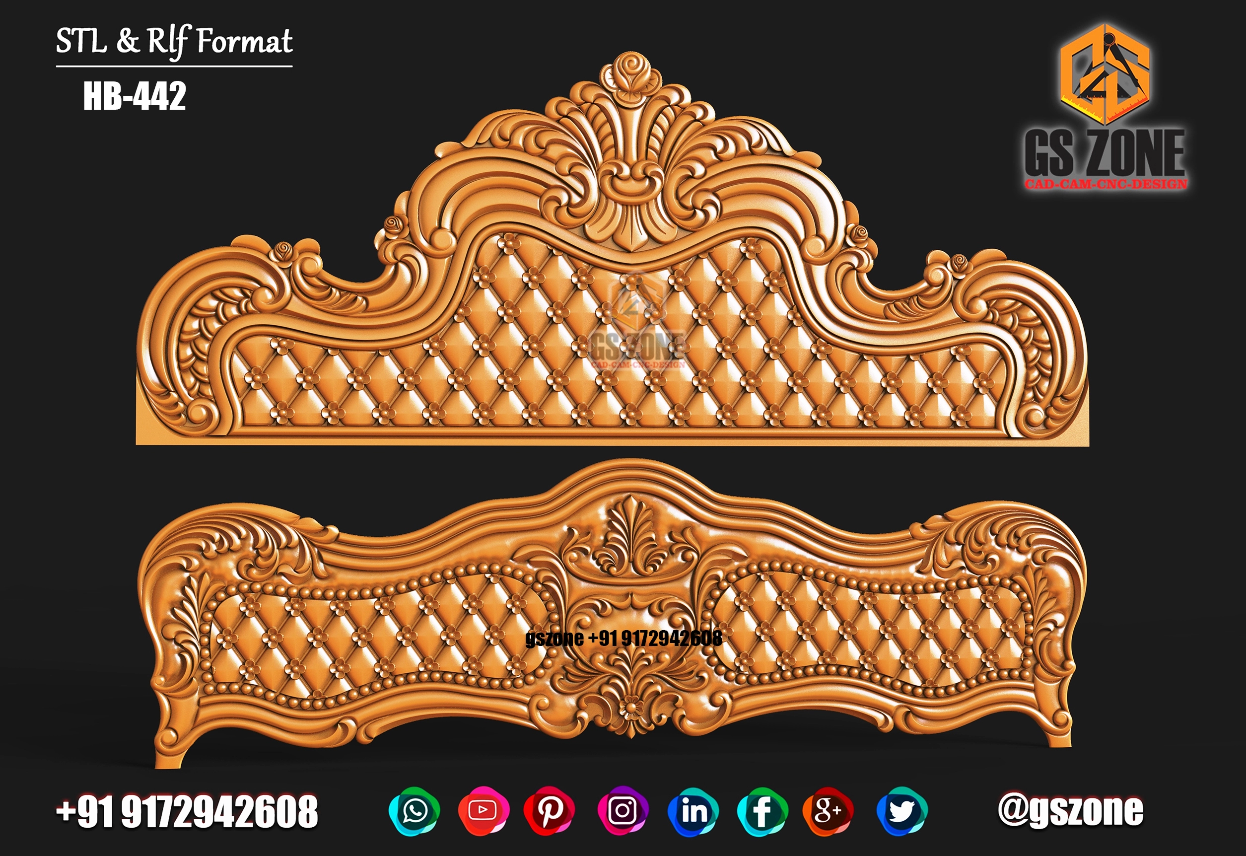 3D HB Bed With Legs Design HB-0442