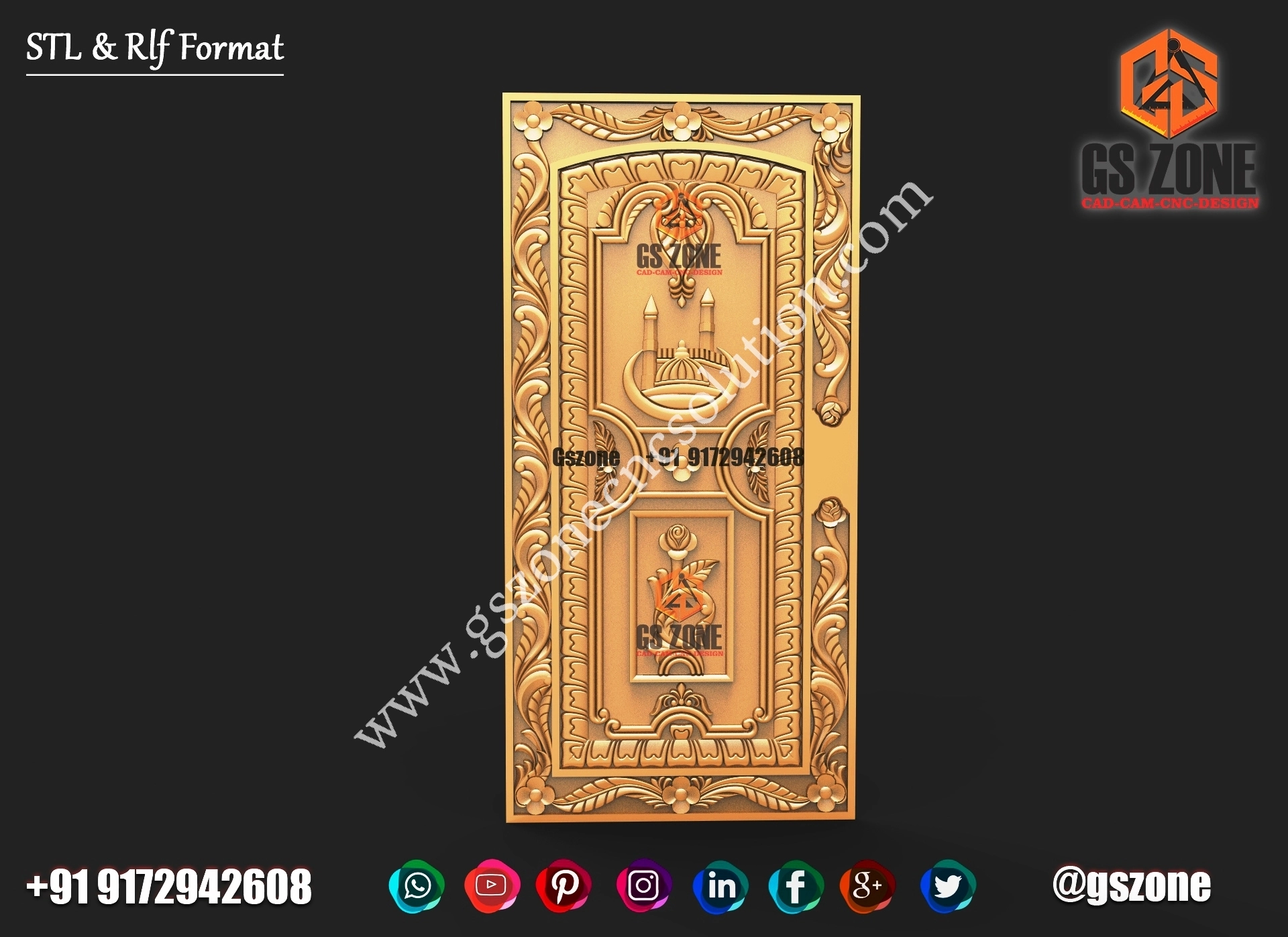 3D Single Door Design D-21-56