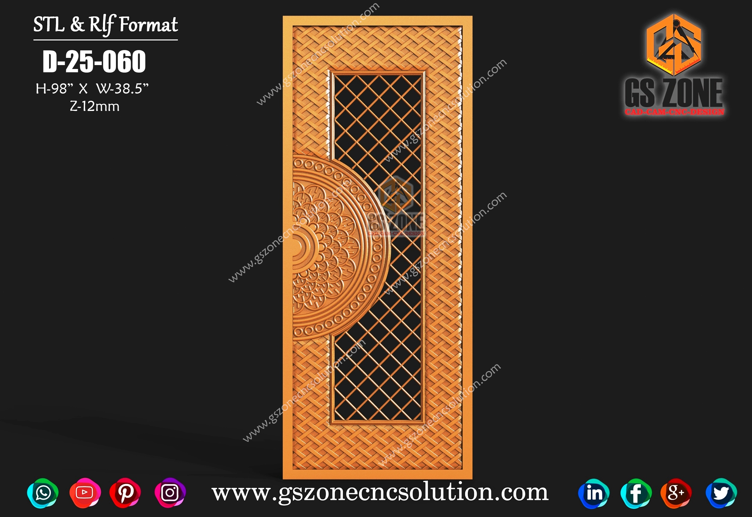 D-25-060 | 3D Weave & Mandala Door Panel
