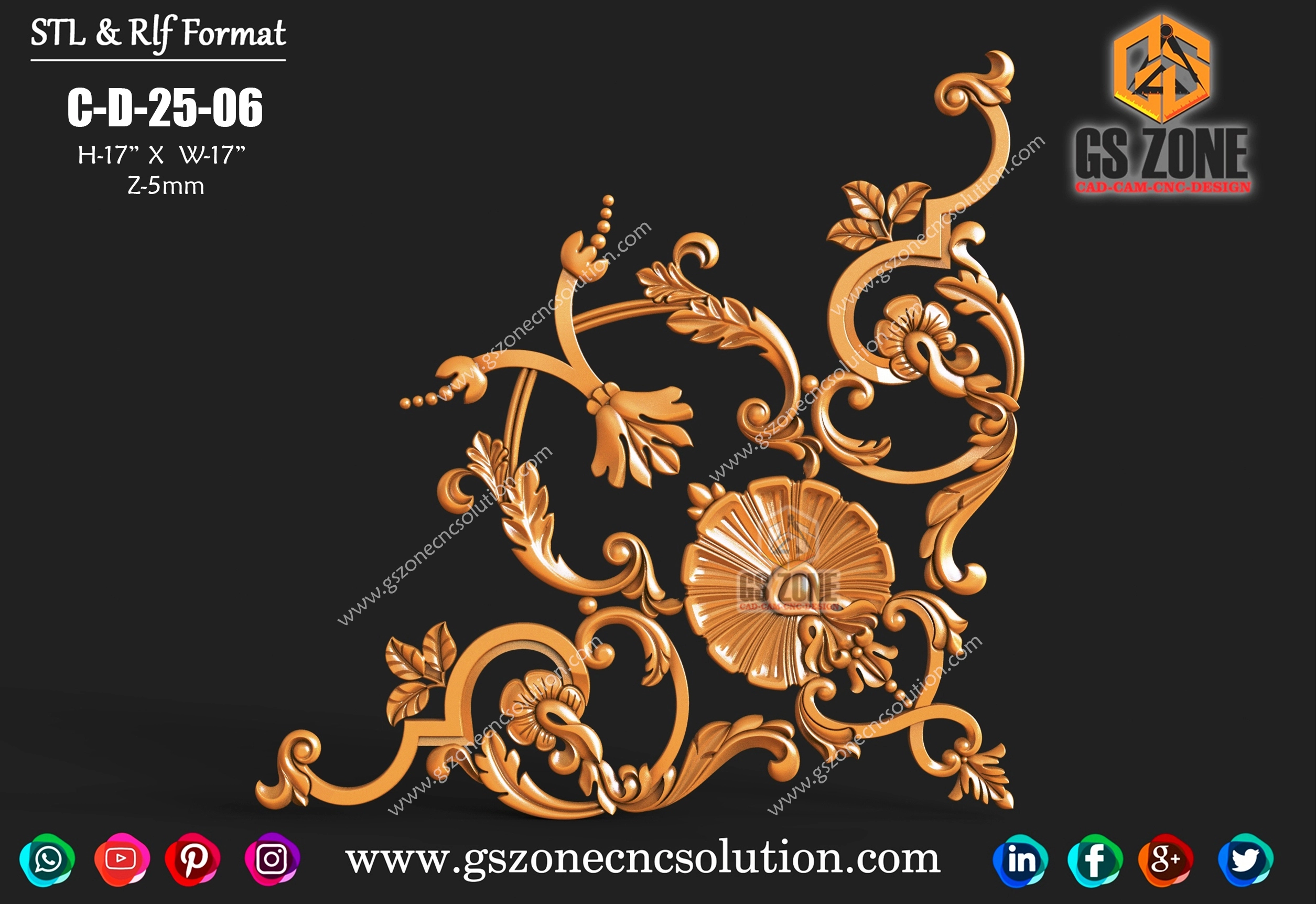 C-D-25-06 | 3D Floral Corner Design