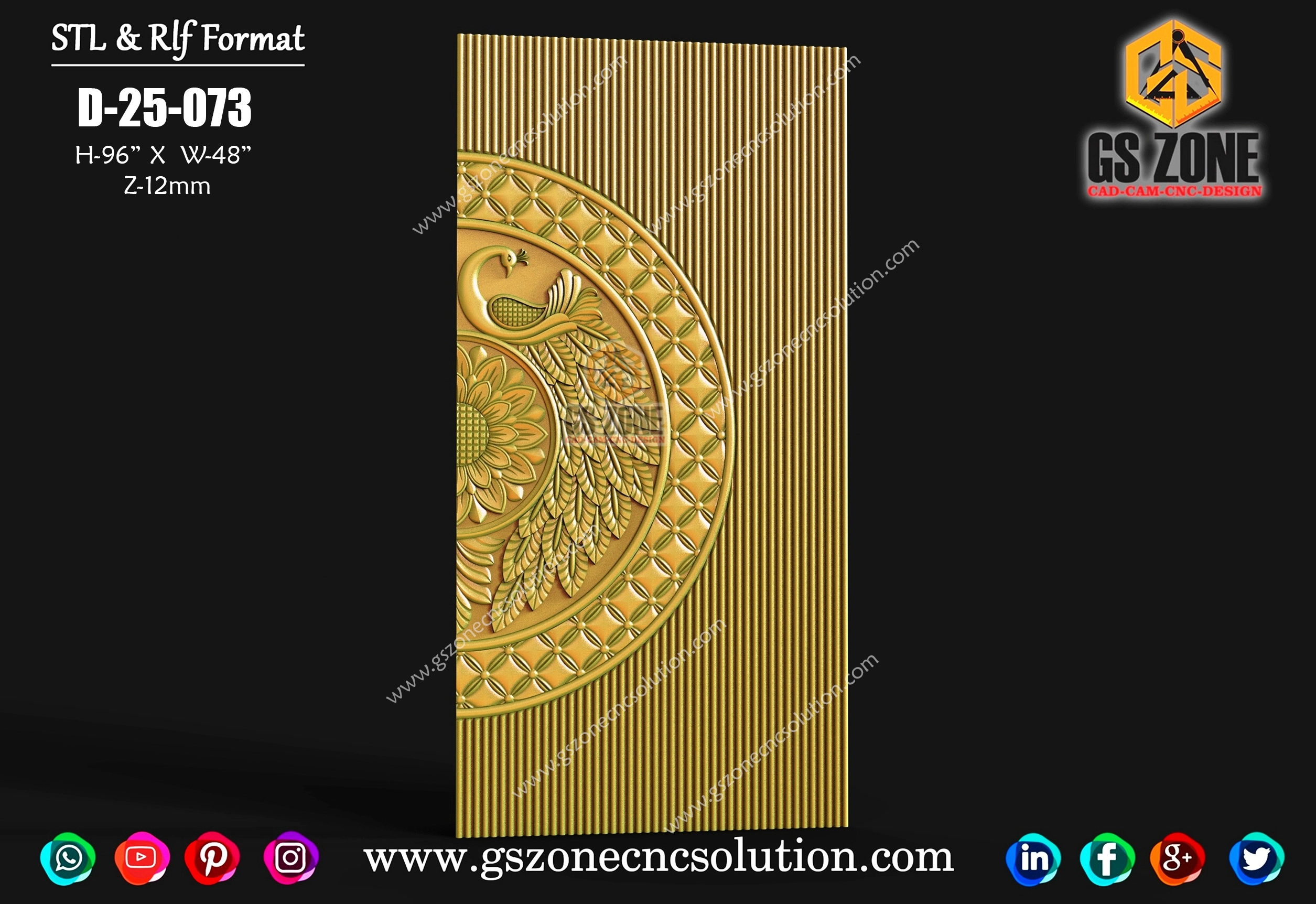 D-25-073 PREMIUM PEACOCK TEXTURE DOOR DESIGN