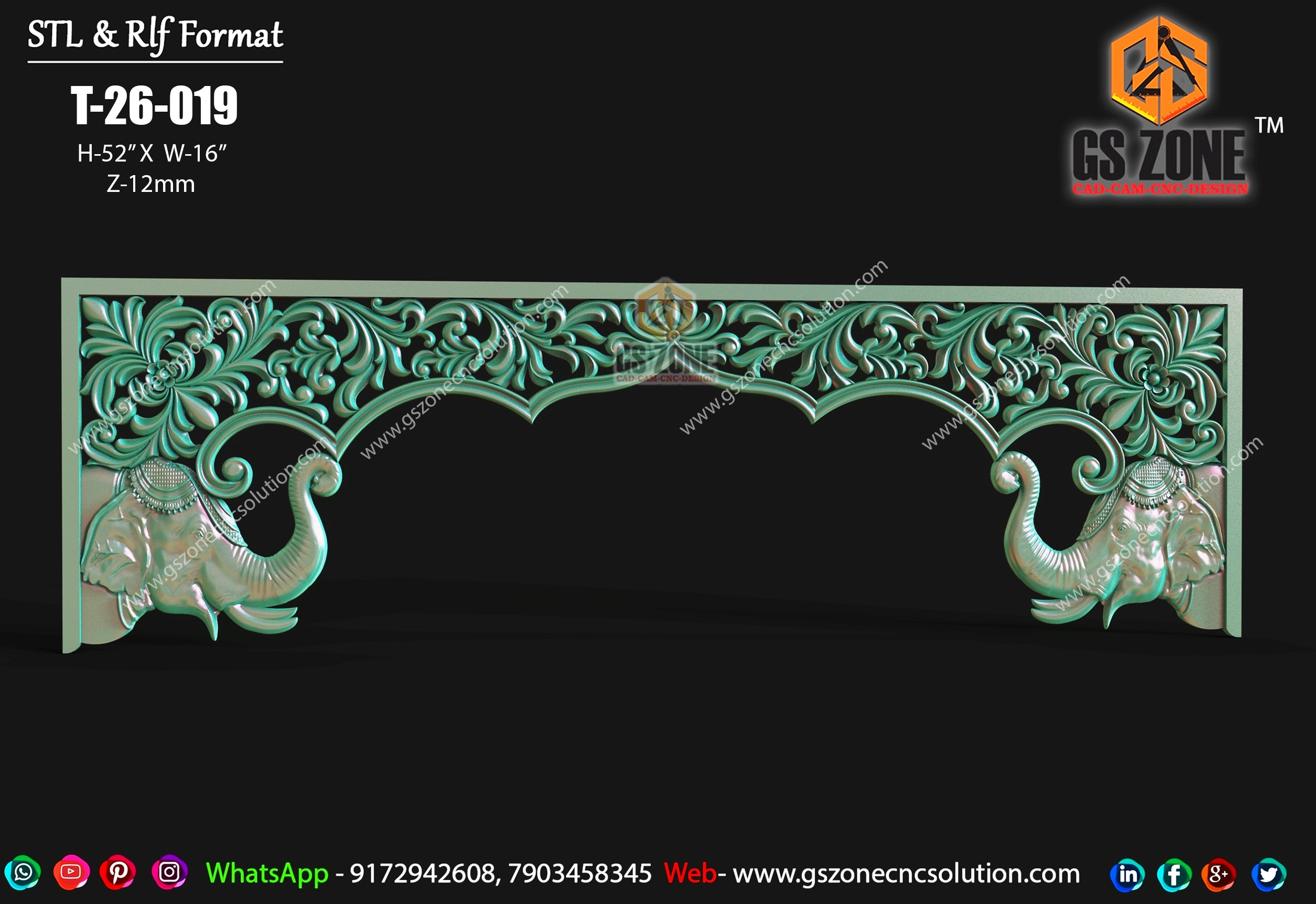 T-26-019 | Royal Elephant Arch Panel Design