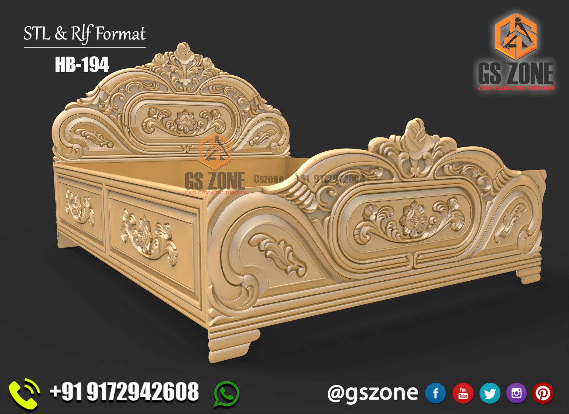 3D Bed Design HB-0194
