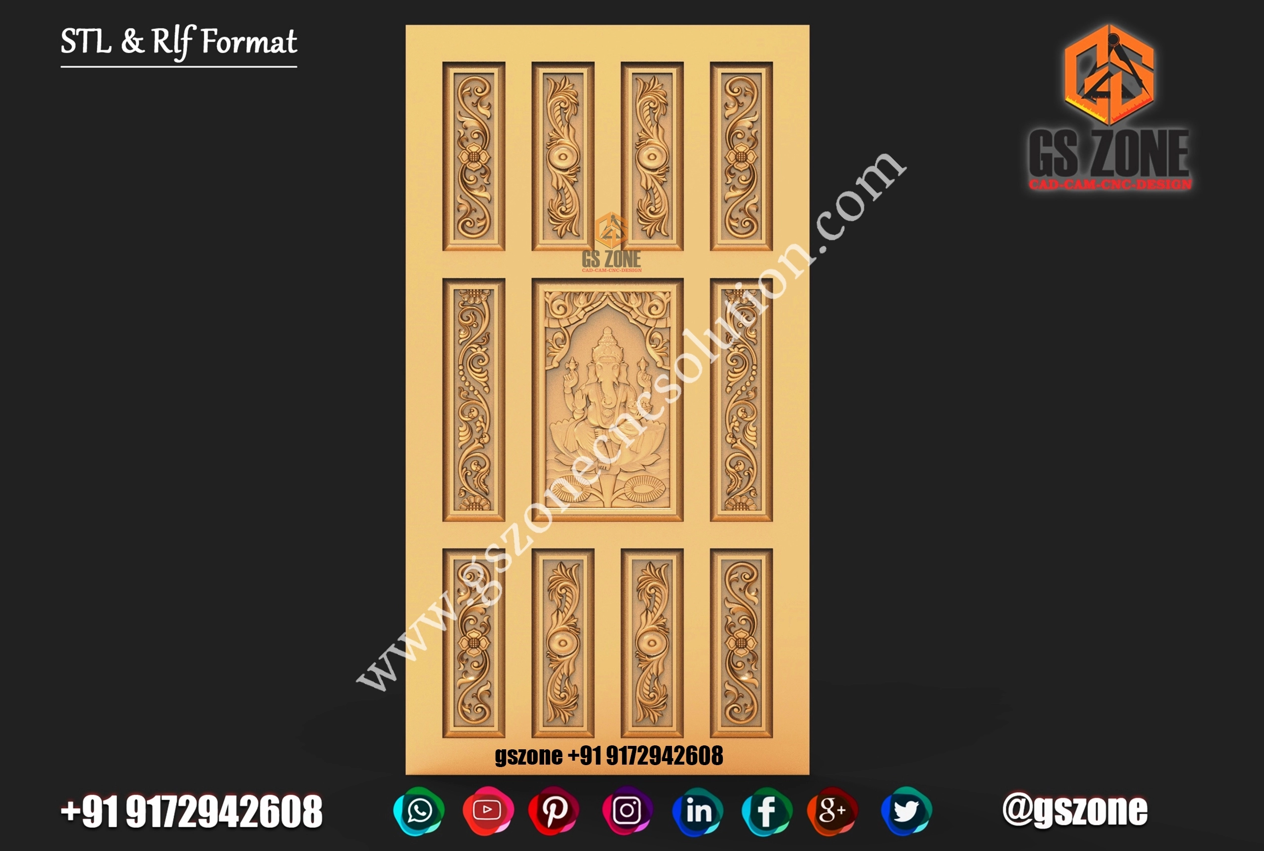3D Single Door Design D-22-127