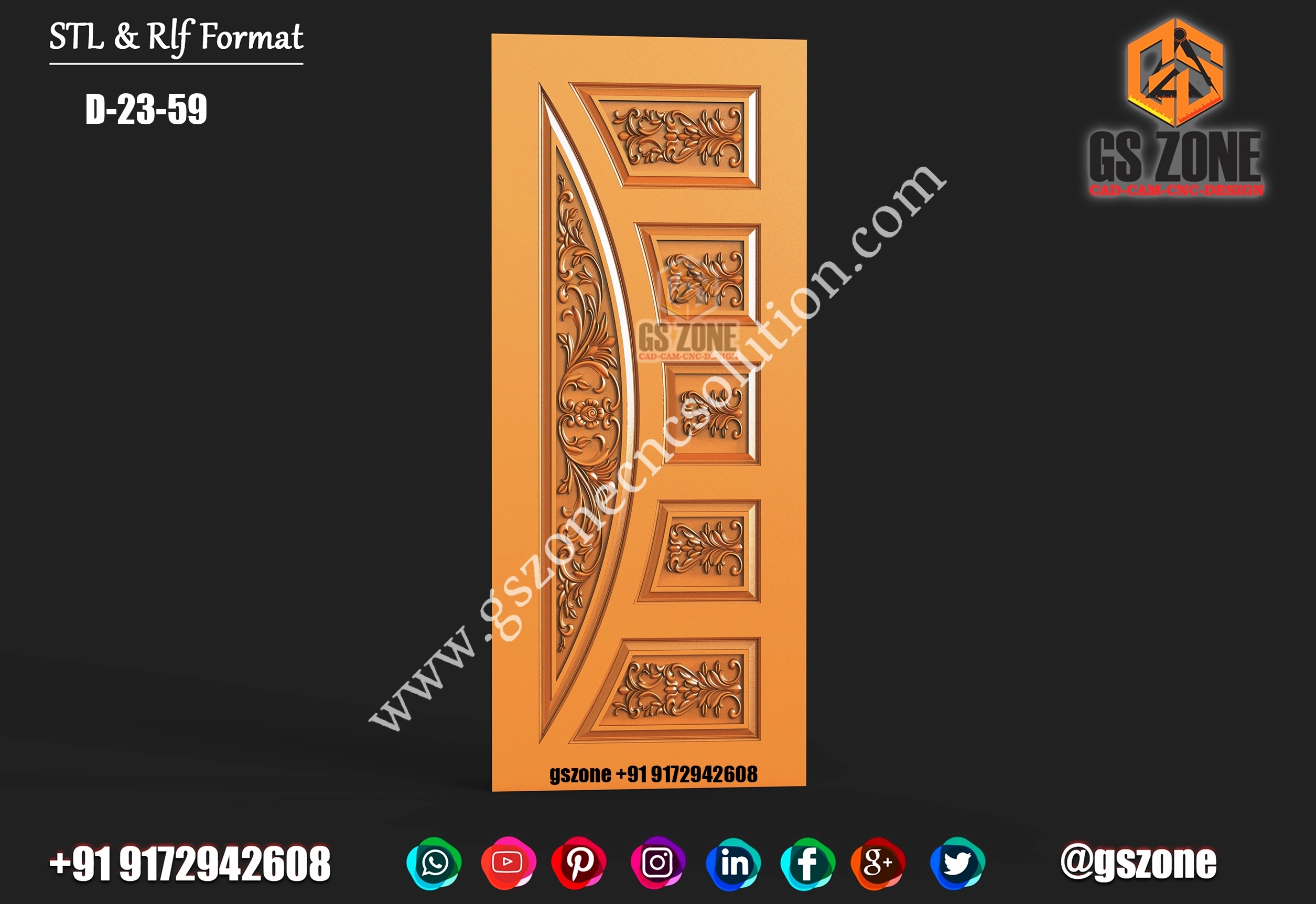 3D Single Door Design D-23-59