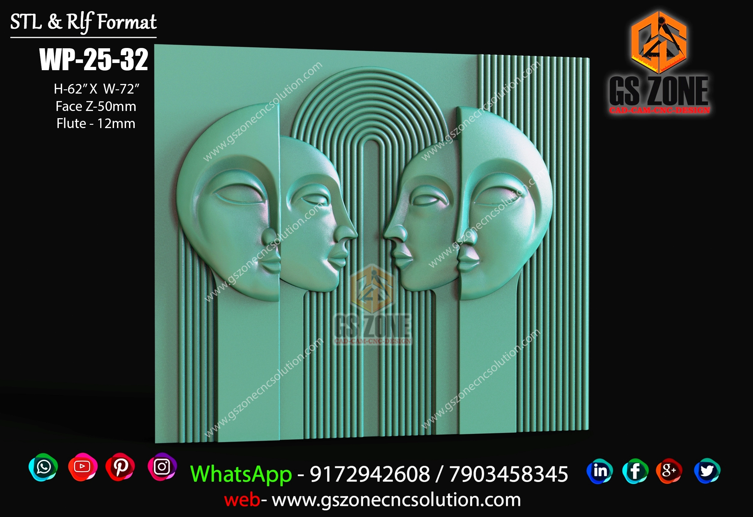 WP-25-32 Luxury 3D Wall Panel CNC Design