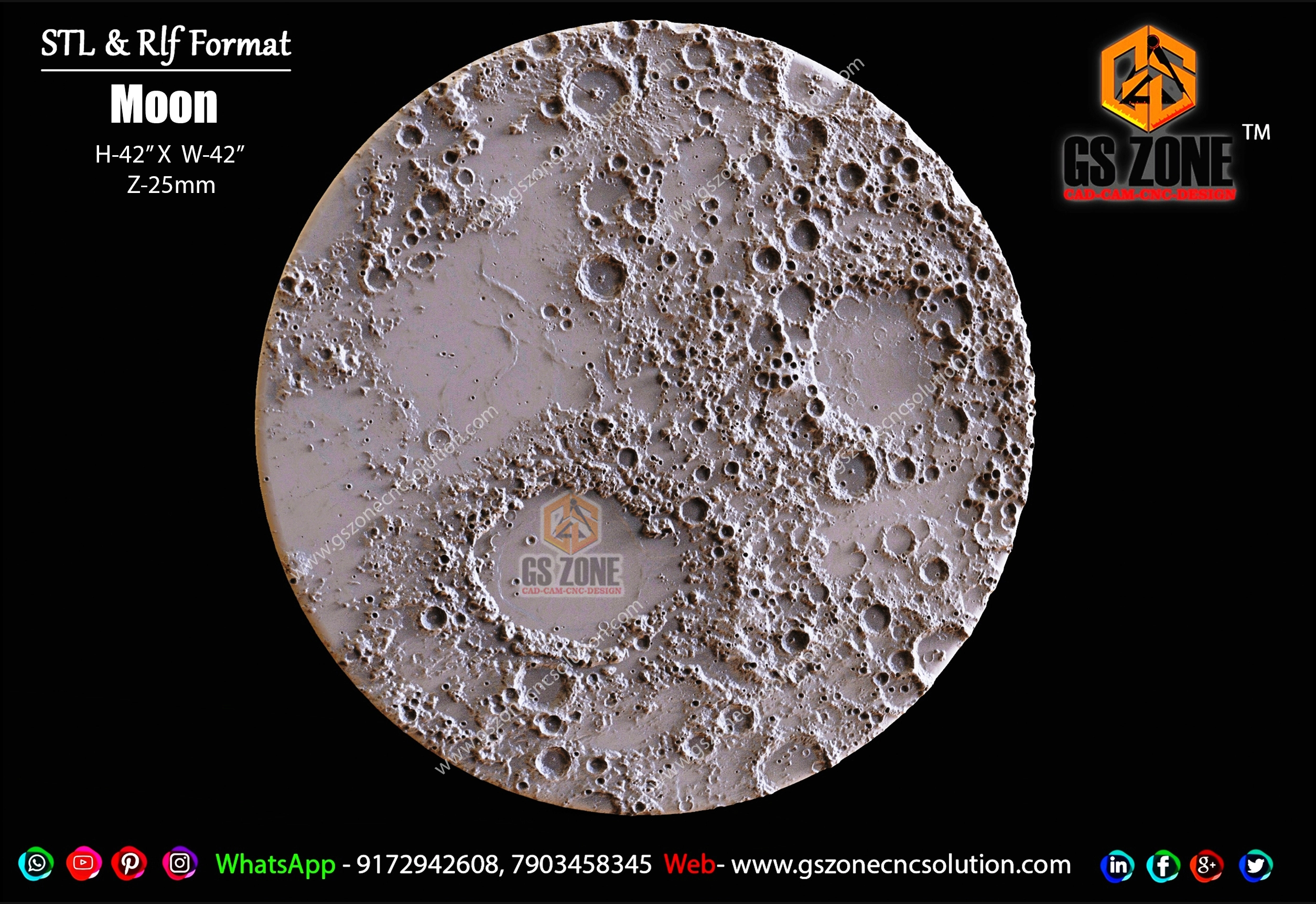 MOON 3D CNC TEXTURE PANEL DESIGN