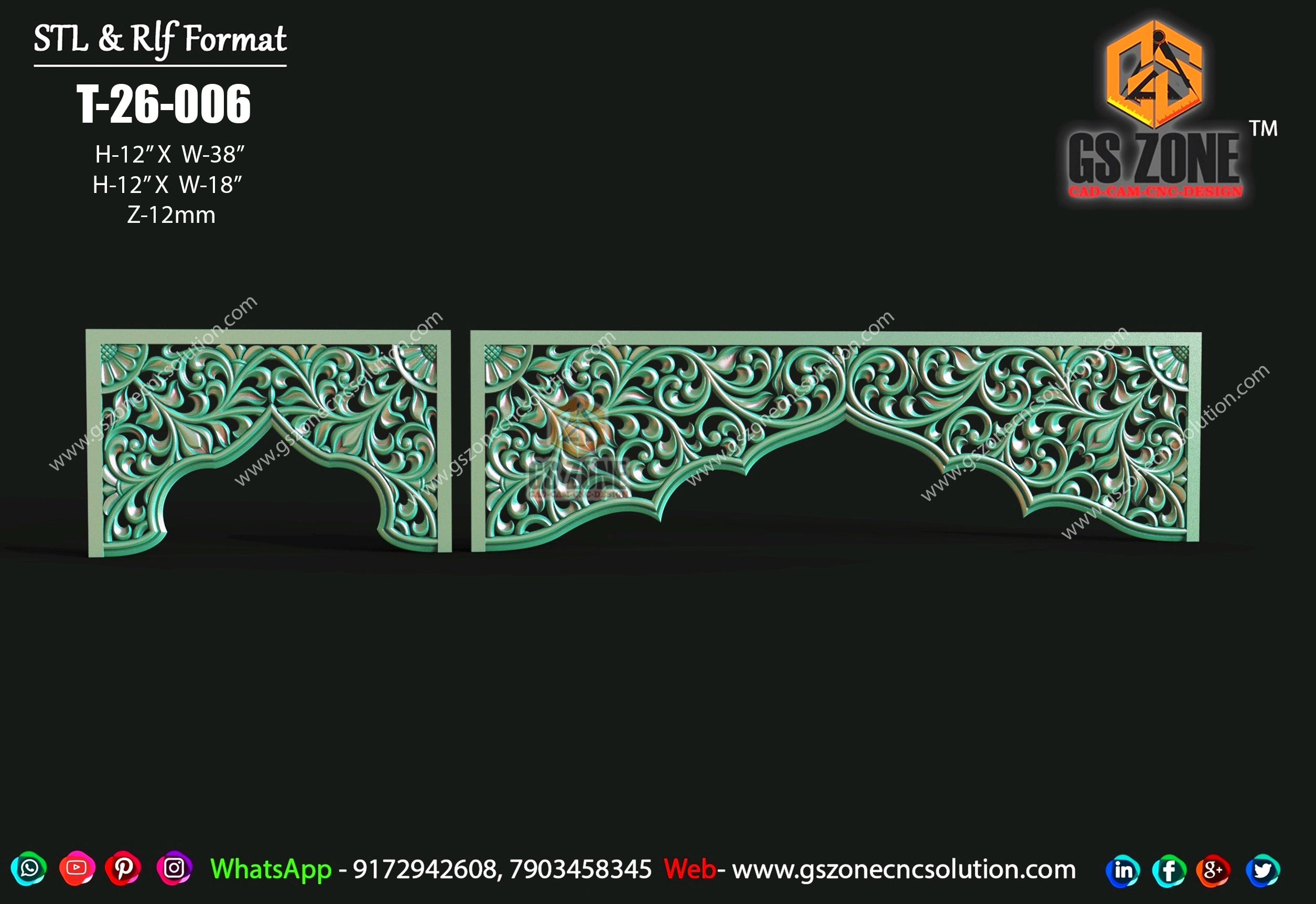 T-26-006 | Premium Floral CNC Arch Panel Design