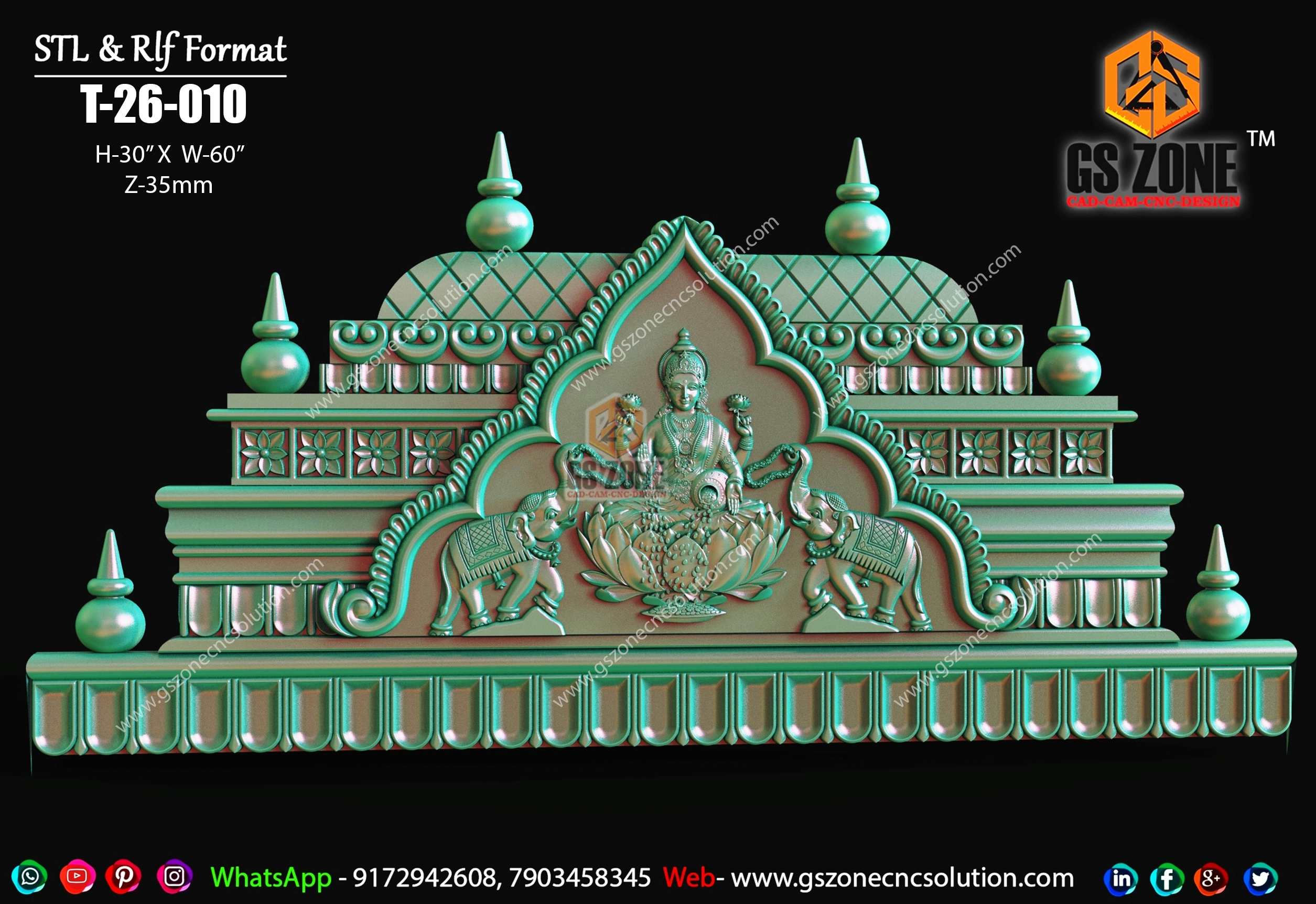 T-26-010 | Premium Temple Top Panel Design