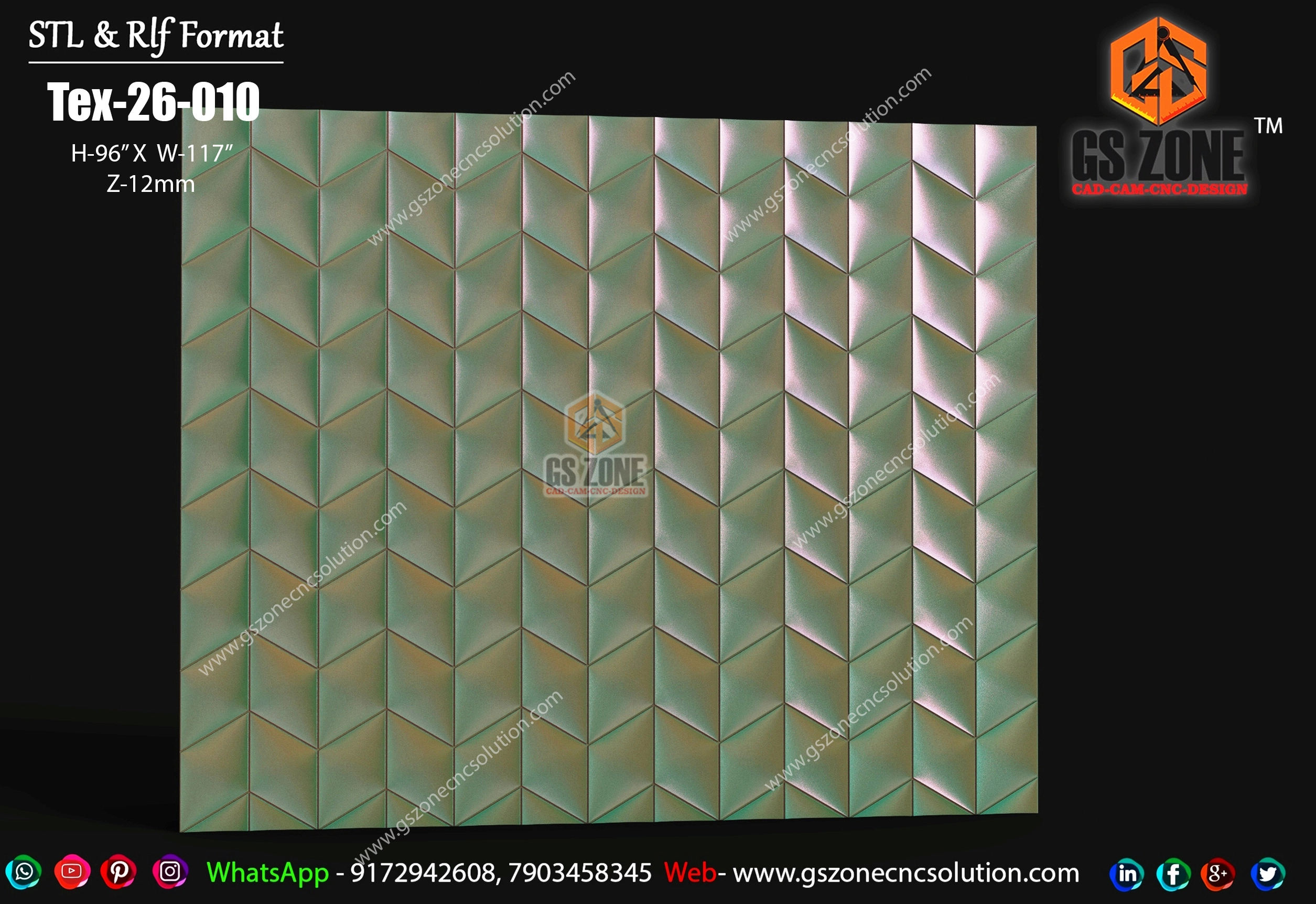 Premium 3D Geometric Texture Panel – Tex-26-010