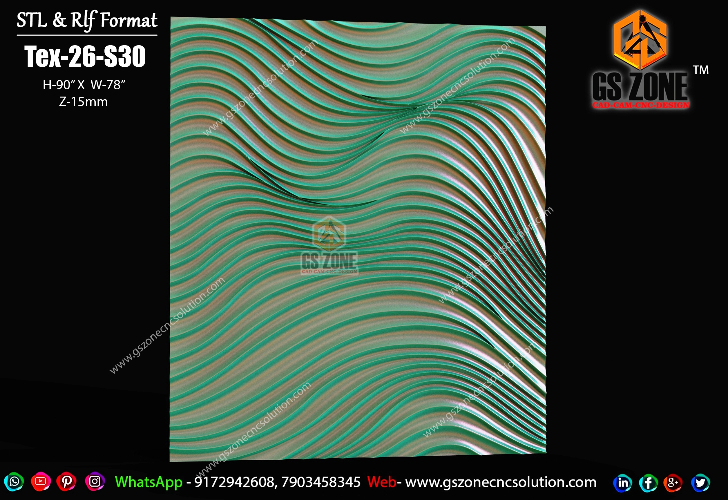Premium 3D Wave Texture Panel | Tex-26-S30