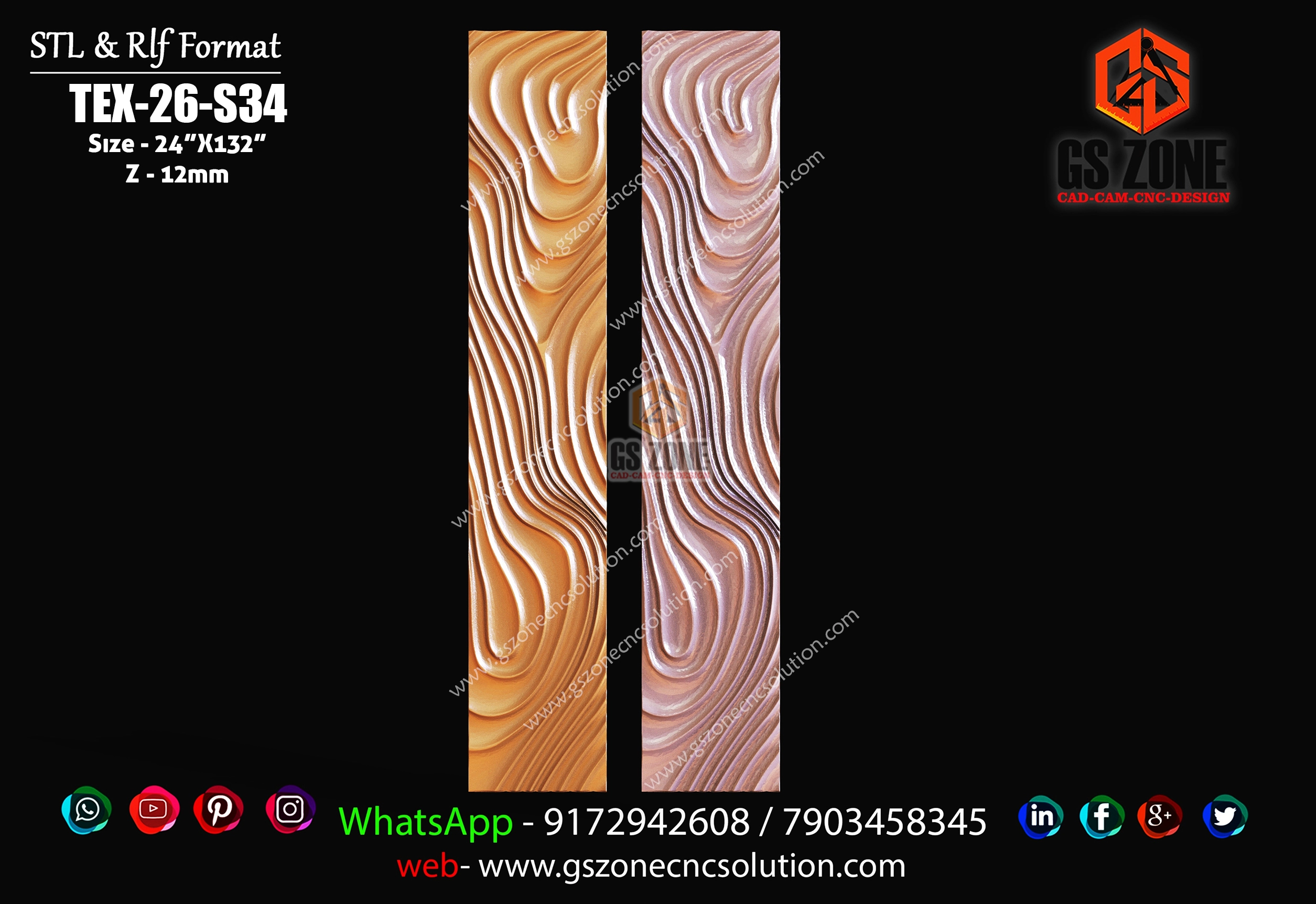 TEX-26-S34 | Luxury Organic Flow 3D CNC Wall & Door Panel Design