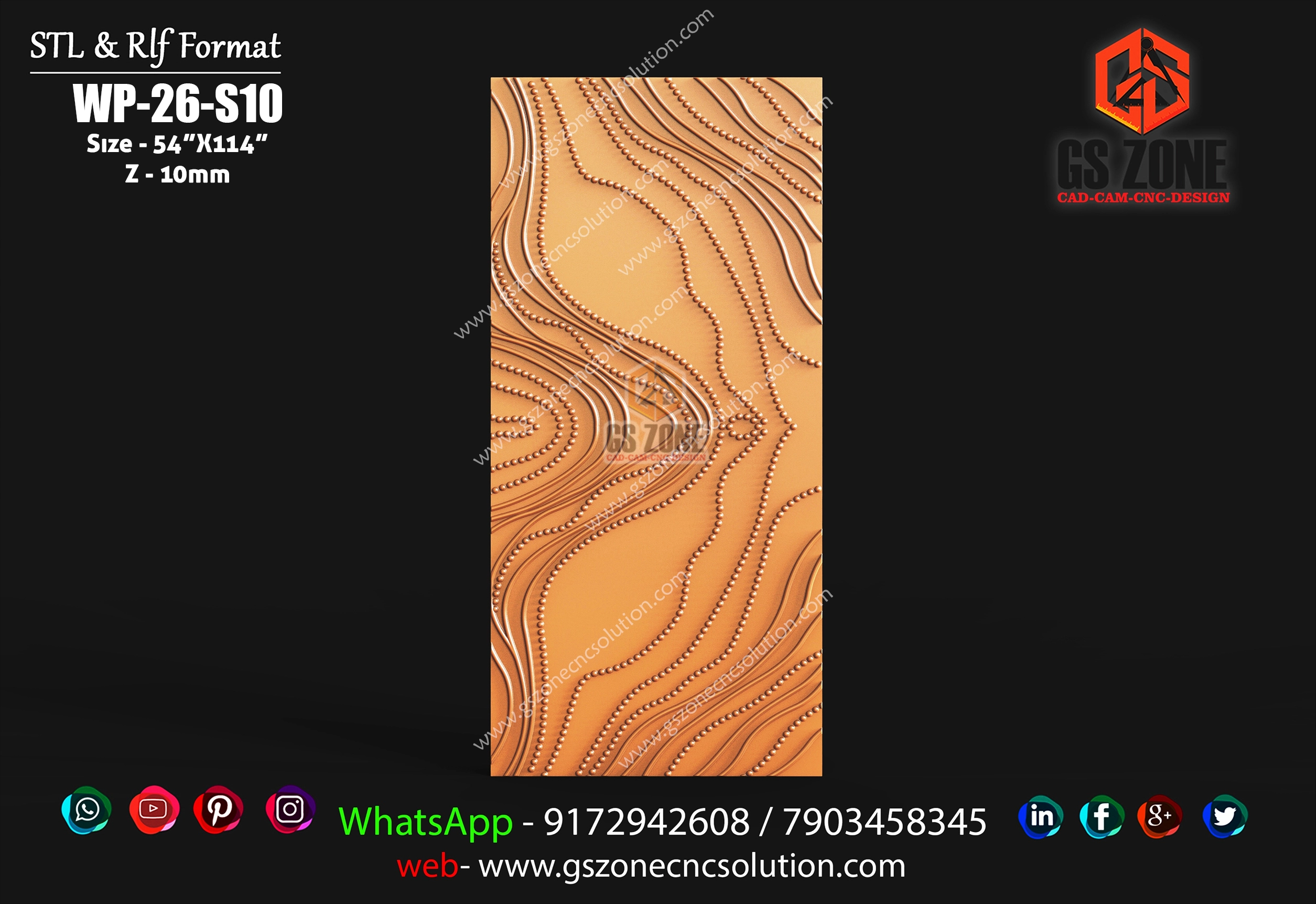 WP-26-S10 | Luxury Flowing Wave & Beaded Texture 3D CNC Wall Panel ...