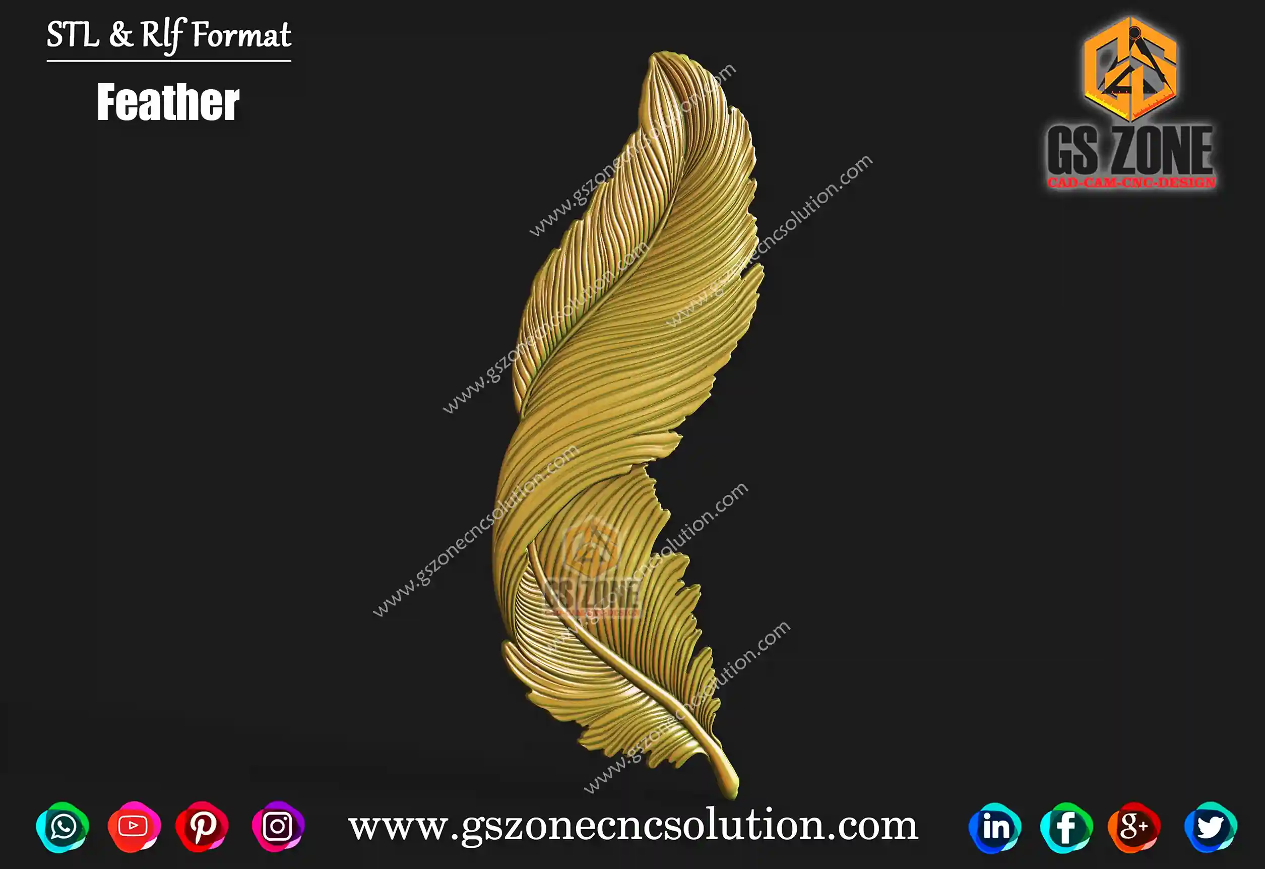 3D Feather Design | GS ZONE CNC SOLUTION™