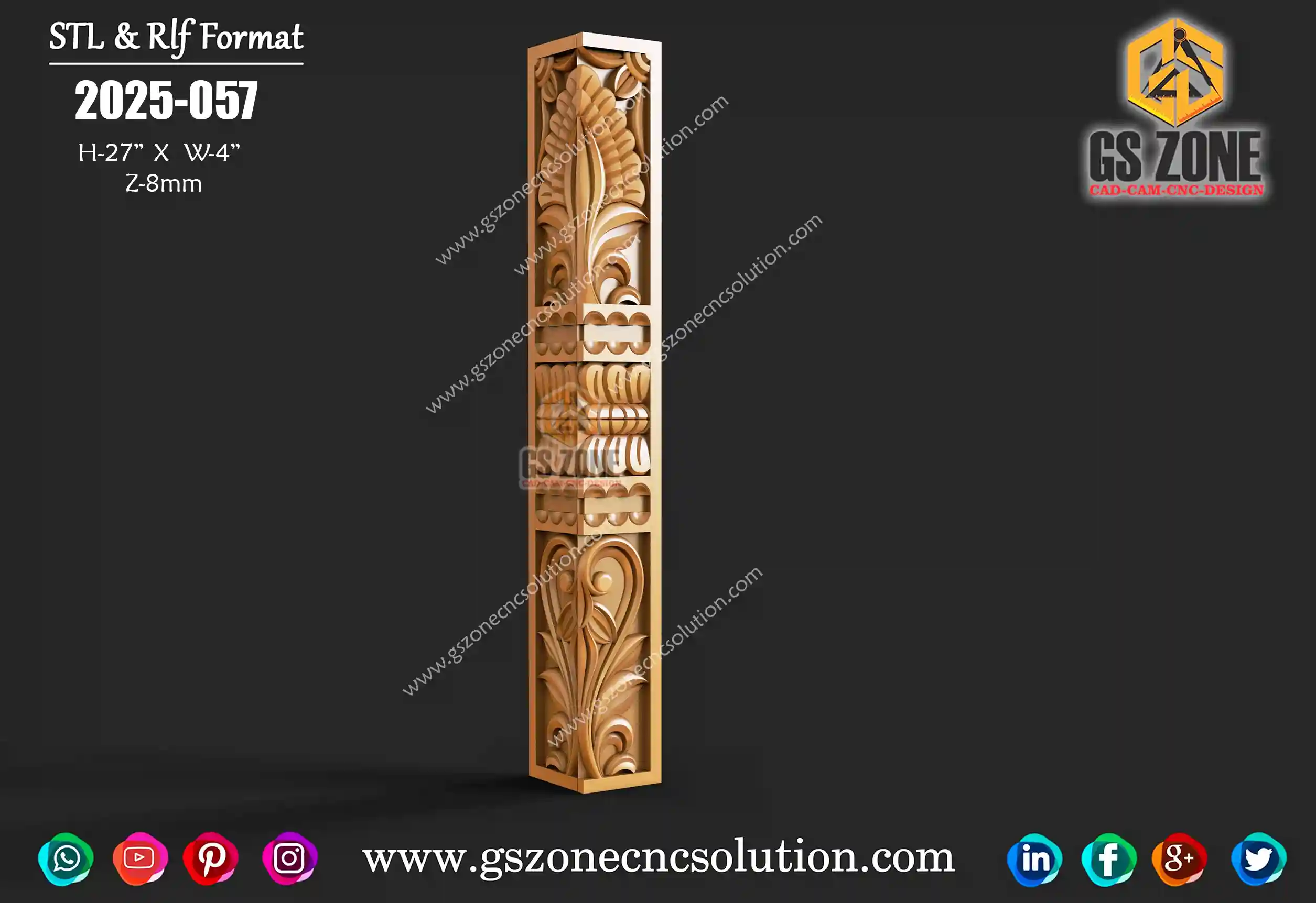 3D CNC Corner Pillar – 2025-057 | GS ZONE CNC SOLUTION™