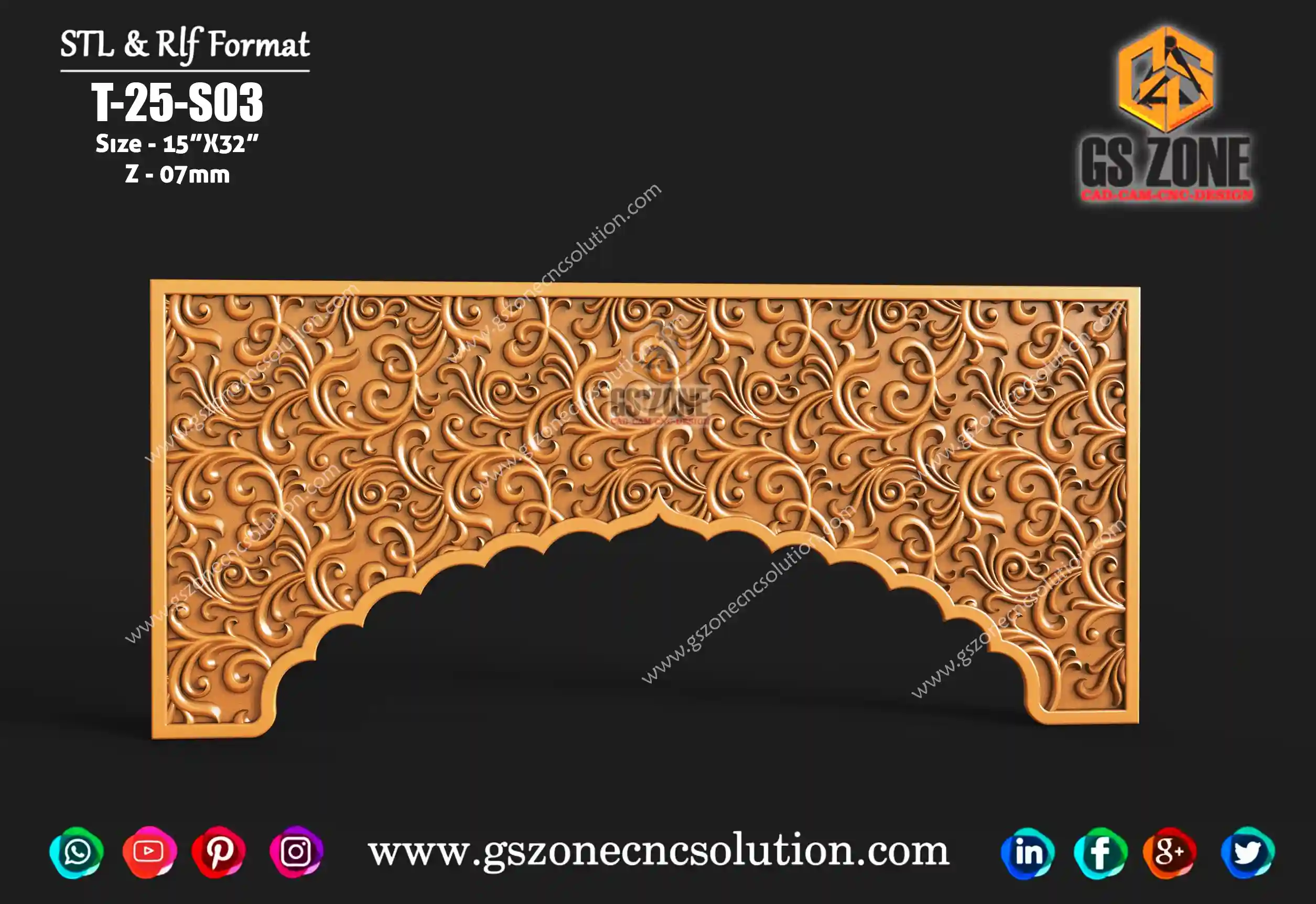 T-25-S03 - GSZONE PREMIUM CNC ARCH PANEL DESIGN – | GS ZONE CNC SOLUTION™